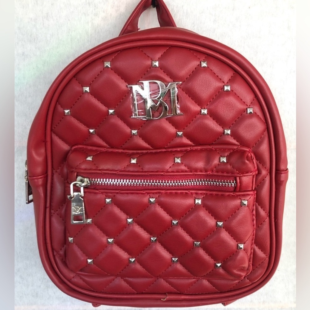 Badgley Mischka Mini Studded Red Backpack